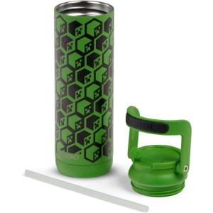 imageIgloo MineCraft Creeper 20 oz Sipper Glow in the Dark Sports Sipper Stainless Steel Hydration Can with Lid ampamp Straw Insulated Water BottleCreeper