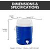 imageIgloo 2 Gallon Portable Sports Cooler Water Beverage Dispenser Insulated Cooler Dispenser Majestic Blue