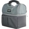 imageIgloo Soft Cooler Gripper Lunch Bag Portable Dual Compartment Lunch Cooler Insulated Lunch Box Soft Sided Cooler BagGrey