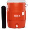 imageIgloo Sports Cooler Water Beverage Dispenser Insulated 5 ampamp 10 Gallon Water Cooler Insulated Drink Dispenser with Spout Portable Handwashing StationsBright Orange