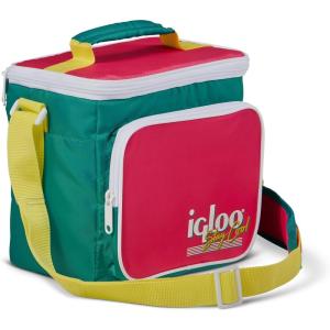 imageIgloo Retro 90s Lunch Coolers Insulated Lunch Bag Square Lunch Box Cooler with Front Pocket ampamp Adjustable StrapNeon