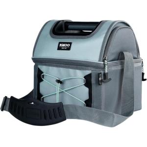imageIgloo Soft Cooler Gripper Lunch Bag Portable Dual Compartment Lunch Cooler Insulated Lunch Box Soft Sided Cooler BagGrey