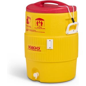 imageIgloo Sports Cooler Water Beverage Dispenser Insulated 5 ampamp 10 Gallon Water Cooler Insulated Drink Dispenser with Spout Portable Handwashing StationsIndustrial Yellow