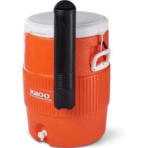 imageIgloo Sports Cooler Water Beverage Dispenser Insulated 5 ampamp 10 Gallon Water Cooler Insulated Drink Dispenser with Spout Portable Handwashing StationsBright Orange