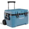imageIgloo Trailmate 52Qt Wheeled Cooler Insulated Hard Shell Ice Chest CarboniteBlue