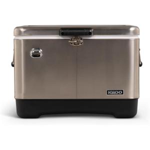 imageIgloo 54 Qt Steel Belted Legacy Stainless Steel Cooler with Bottle OpenerSteel