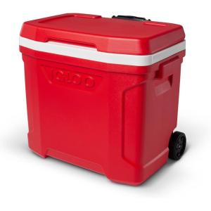 imageIgloo Cooler with Wheels Profile II 28 Qt Hard Sided Ice Chest  Portable Insulated Container with LeakProof Design for Outdoor UseRed