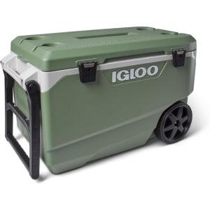 imageIgloo ECOCOOL 90 QT Maxcold Lattitude Cooler Insulated Cooler Chest with Wheels LeakProof Outdoor Cooler 5Day Ice Retention 134 Can Capacity