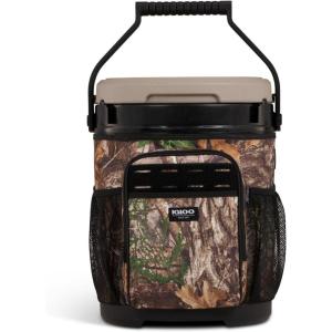 imageIgloo Marine 5 Gallon Cooler Bucket Maxcold Ultra Insulated WaterResistant Exterior Durable HeavyDuty Design wBail Handle MultiPockets ampamp Locking Lid 24 Can CapacityCamo