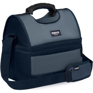 imageIgloo Soft Cooler Gripper Evergreen Eco Lunch Bag 16Can Dual Compartment Lunch Cooler Insulated Lunch Box Soft Sided Cooler BagNavy Blue