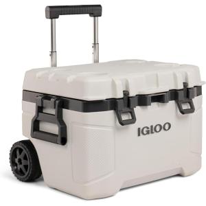 imageIgloo Trailmate 52Qt Wheeled Cooler Insulated Hard Shell Ice Chest CarboniteBone