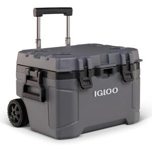 imageIgloo Trailmate 52Qt Wheeled Cooler Insulated Hard Shell Ice Chest CarboniteCarbonite