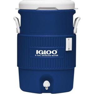 imageIgloo Seat Top Beverage Cooler with Cup Dispenser 5Gallon Ocean BlueOcean Blue