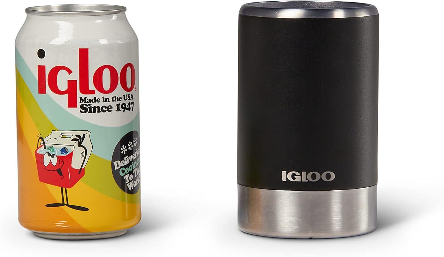 imageIgloo 12 Oz Coolmate Standard Can Stainless Steel Koozie SleeveBlack
