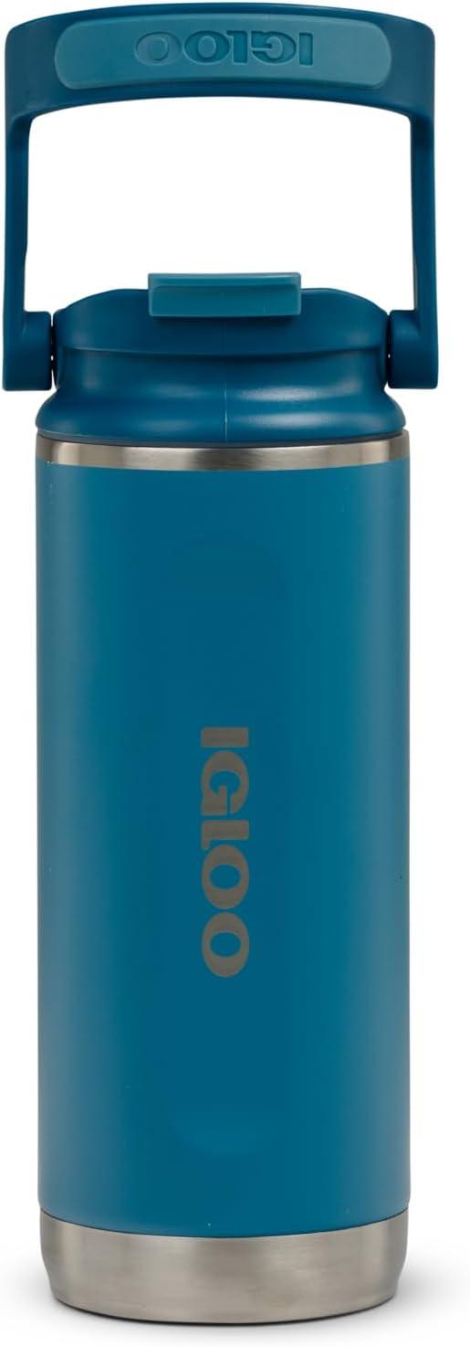 imageIgloo 32 oz Tumbler with Handle Reusable Travel Mug Stainless Steel Insulated Hydration Cup for Hot ampamp Cold Beverages SeafoamBlue 16 Oz
