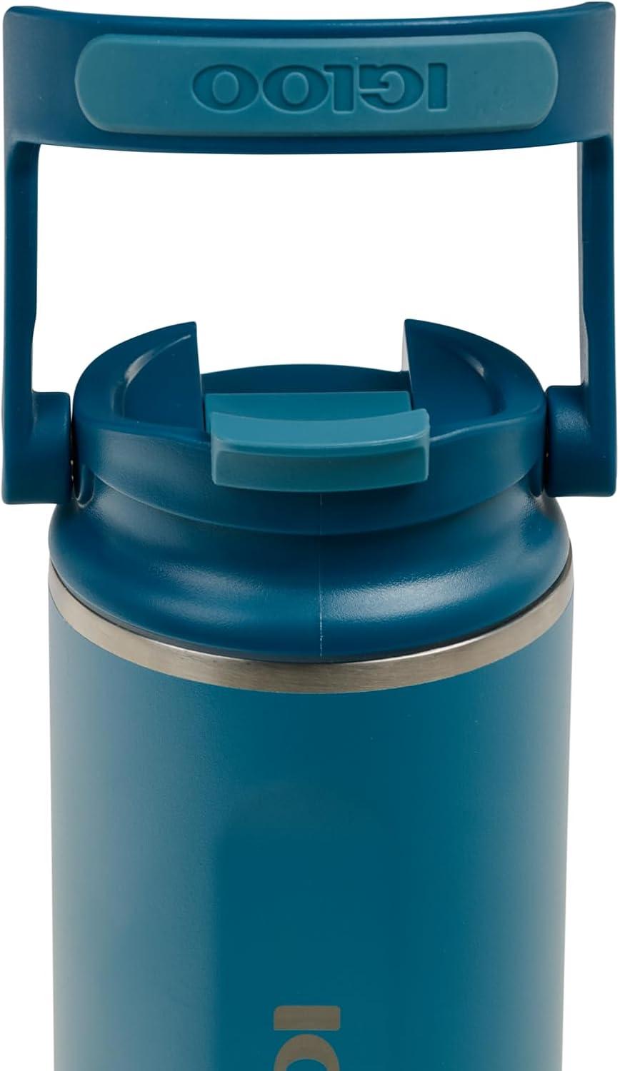 imageIgloo 32 oz Tumbler with Handle Reusable Travel Mug Stainless Steel Insulated Hydration Cup for Hot ampamp Cold Beverages SeafoamBlue 16 Oz