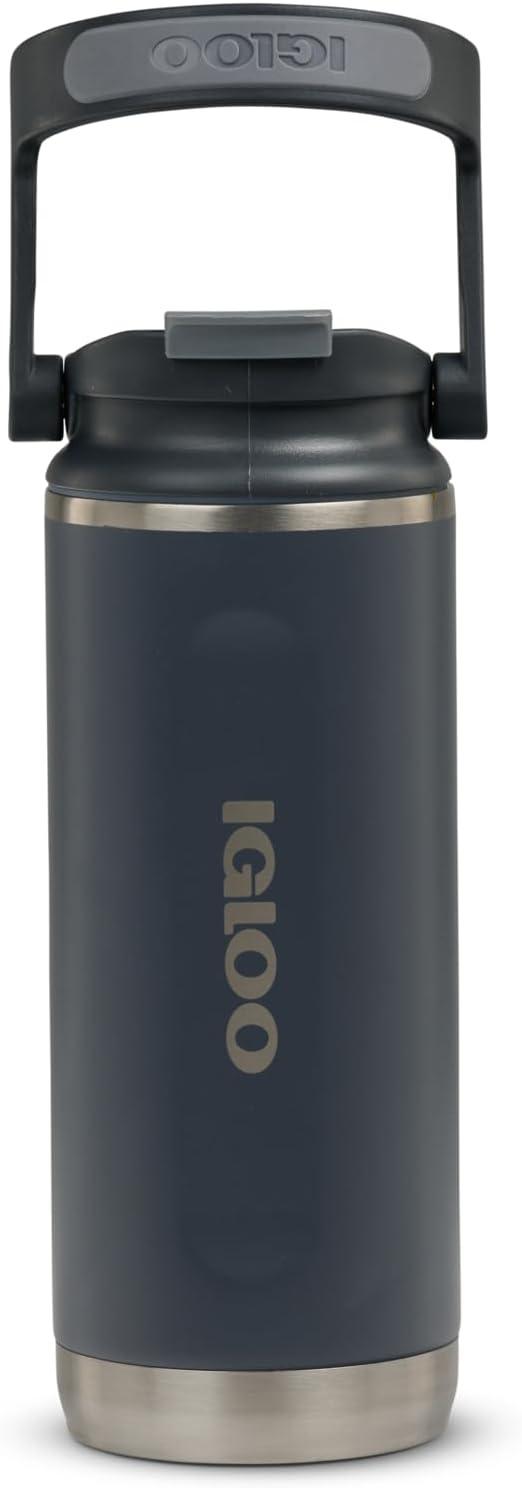 imageIgloo 32 oz Tumbler with Handle Reusable Travel Mug Stainless Steel Insulated Hydration Cup for Hot ampamp Cold Beverages SeafoamCarbonite 16 Oz