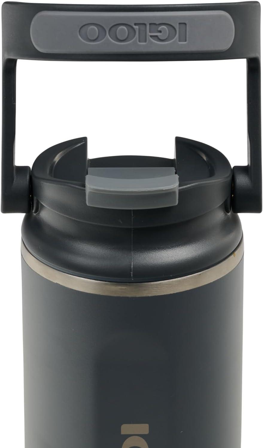 imageIgloo 32 oz Tumbler with Handle Reusable Travel Mug Stainless Steel Insulated Hydration Cup for Hot ampamp Cold Beverages SeafoamCarbonite 16 Oz