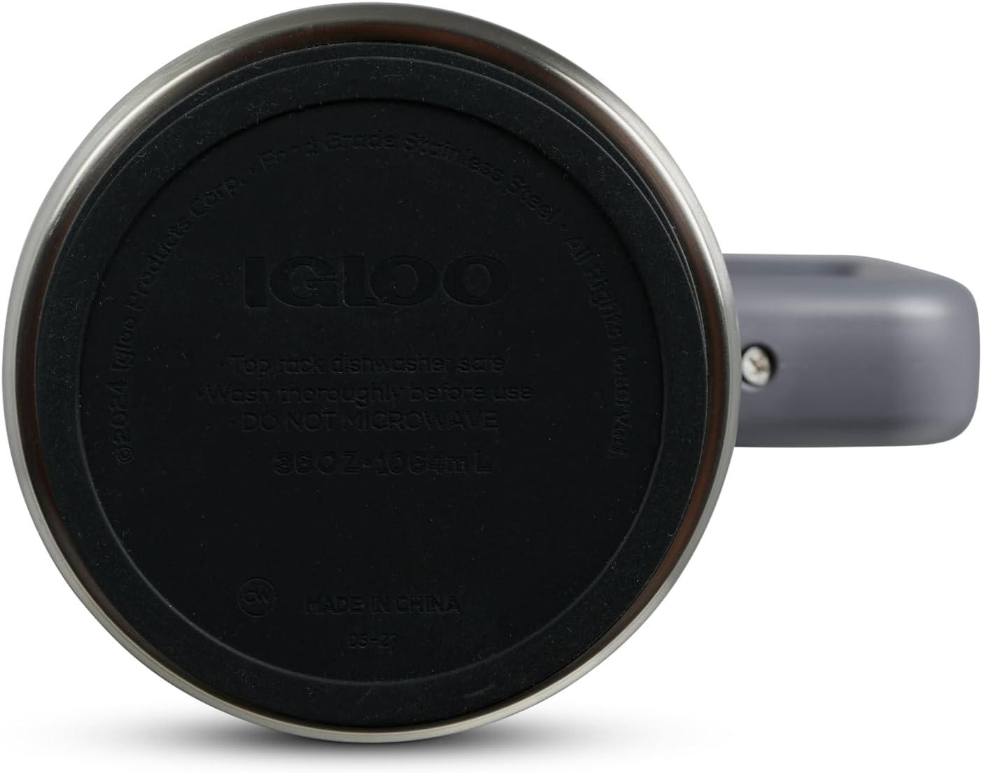 imageIgloo 32 oz Tumbler with Handle Reusable Travel Mug Stainless Steel Insulated Hydration Cup for Hot ampamp Cold Beverages SeafoamCarbonite 36 Oz