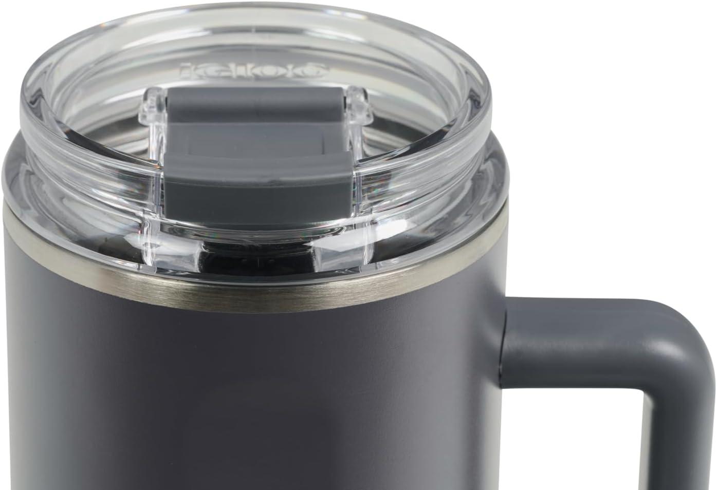 imageIgloo 32 oz Tumbler with Handle Reusable Travel Mug Stainless Steel Insulated Hydration Cup for Hot ampamp Cold Beverages SeafoamCarbonite 36 Oz