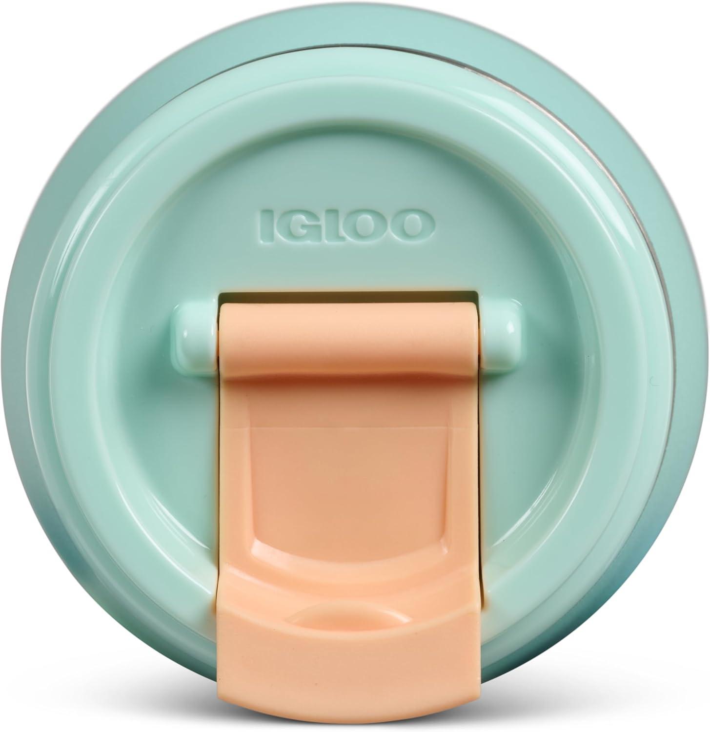 imageIgloo 32 oz Tumbler with Handle Reusable Travel Mug Stainless Steel Insulated Hydration Cup for Hot ampamp Cold Beverages SeafoamSeafoam 10 Oz