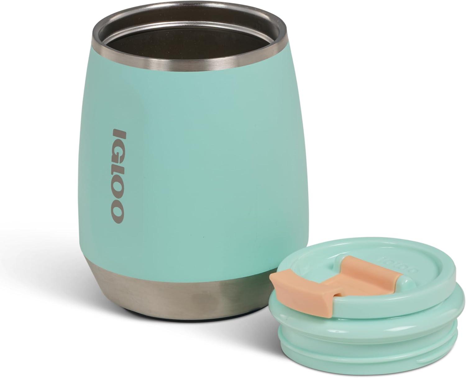 imageIgloo 32 oz Tumbler with Handle Reusable Travel Mug Stainless Steel Insulated Hydration Cup for Hot ampamp Cold Beverages SeafoamSeafoam 10 Oz