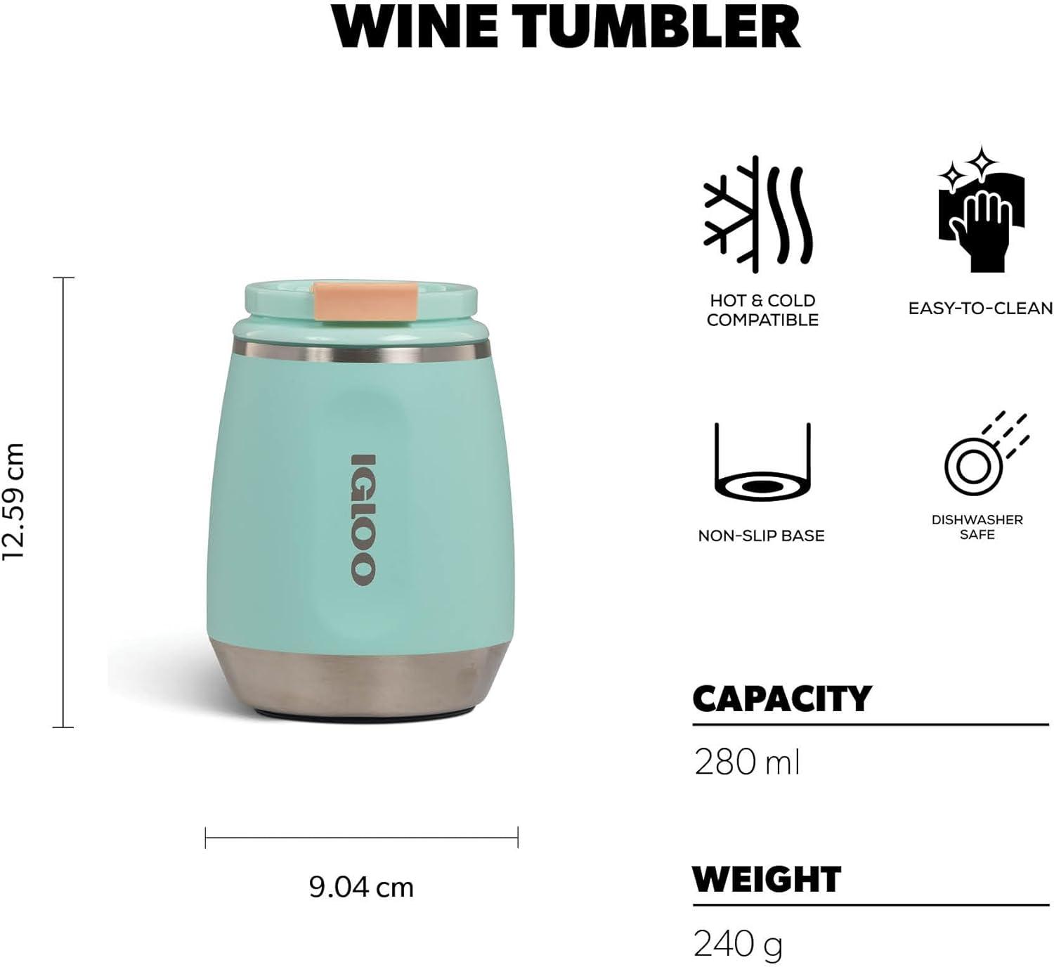 imageIgloo 32 oz Tumbler with Handle Reusable Travel Mug Stainless Steel Insulated Hydration Cup for Hot ampamp Cold Beverages SeafoamSeafoam 10 Oz