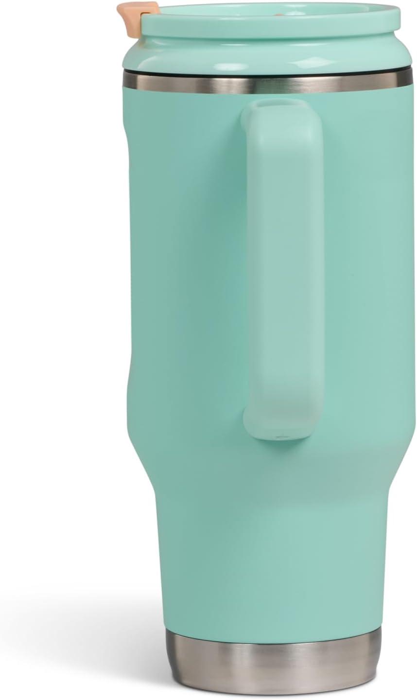 imageIgloo 32 oz Tumbler with Handle Reusable Travel Mug Stainless Steel Insulated Hydration Cup for Hot ampamp Cold Beverages SeafoamSeafoam 32 Oz