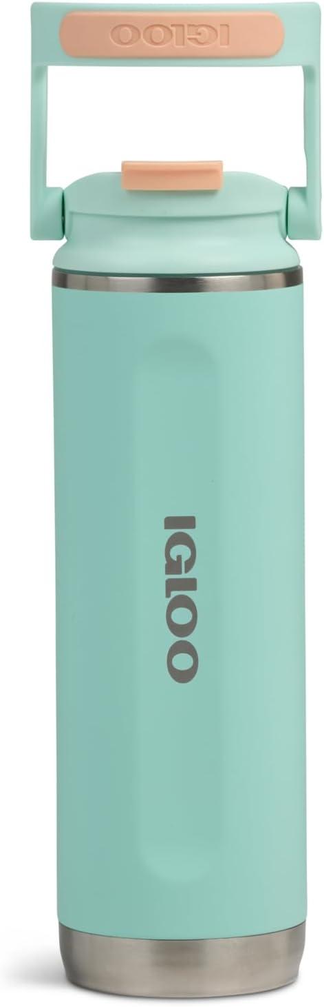 imageIgloo 32 oz Tumbler with Handle Reusable Travel Mug Stainless Steel Insulated Hydration Cup for Hot ampamp Cold Beverages SeafoamSeafoam SP 20 Oz