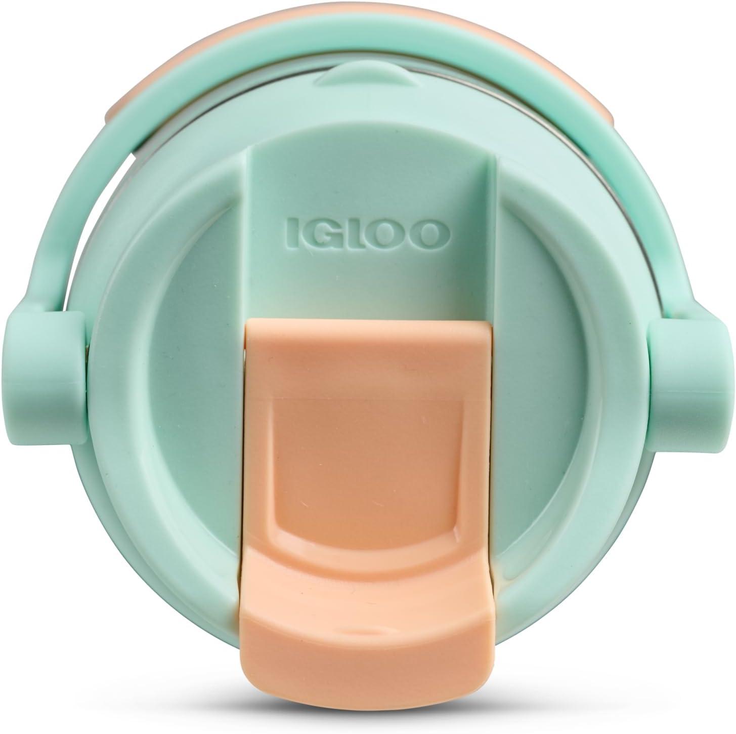 imageIgloo 32 oz Tumbler with Handle Reusable Travel Mug Stainless Steel Insulated Hydration Cup for Hot ampamp Cold Beverages SeafoamSeafoam SP 20 Oz