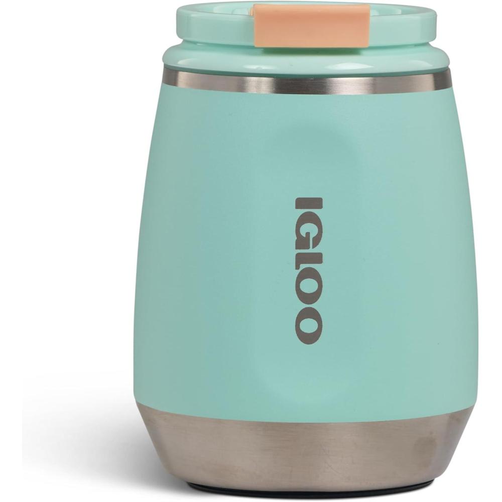 imageIgloo 32 oz Tumbler with Handle Reusable Travel Mug Stainless Steel Insulated Hydration Cup for Hot ampamp Cold Beverages SeafoamSeafoam 10 Oz
