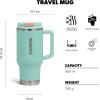 imageIgloo 32 oz Tumbler with Handle Reusable Travel Mug Stainless Steel Insulated Hydration Cup for Hot ampamp Cold Beverages SeafoamSeafoam 32 Oz