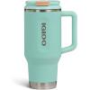 imageIgloo 32 oz Tumbler with Handle Reusable Travel Mug Stainless Steel Insulated Hydration Cup for Hot ampamp Cold Beverages SeafoamSeafoam 32 Oz