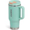 imageIgloo 32 oz Tumbler with Handle Reusable Travel Mug Stainless Steel Insulated Hydration Cup for Hot ampamp Cold Beverages SeafoamSeafoam 32 Oz