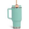 imageIgloo 32 oz Tumbler with Handle Reusable Travel Mug Stainless Steel Insulated Hydration Cup for Hot ampamp Cold Beverages SeafoamSeafoam 32 Oz